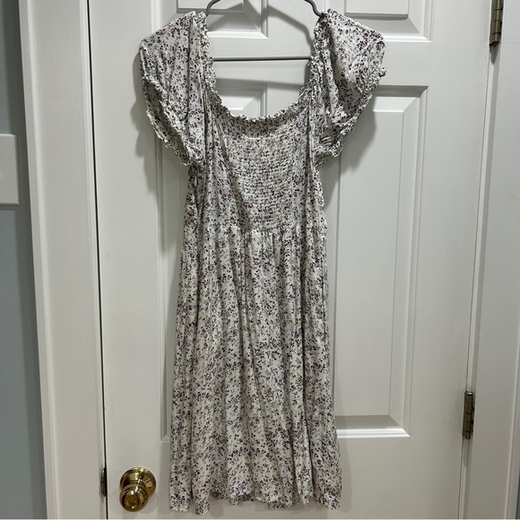 J. Crew Floral Mini Peasant Dress Size 6 with Puff Sleeves - Picture 3 of 8